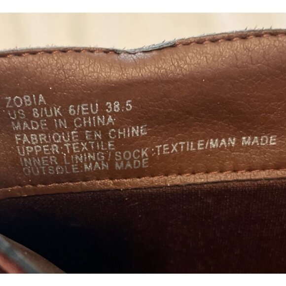 Brown Knee-High Boots Size 8 Pull On Zobia Womens Almond Toe - Picture 5 of 7